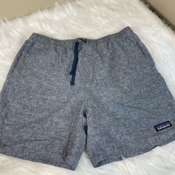 Patagonia Baggies Naturals Hemp and Cotton Chambray  Blue Shorts Large - Picture 2 of 9